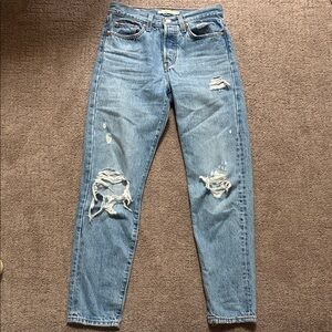 Levi's Light Blue Distressed Wedgie Jeans